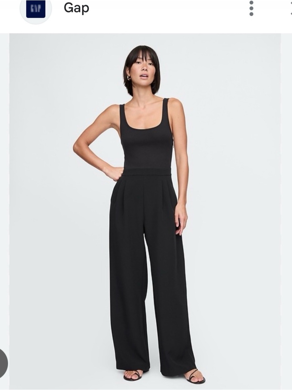 GAP EUC mixed media tank jumpsuit XS petite